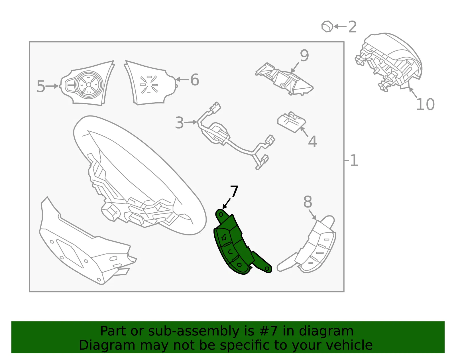 Control Switch - Driver's Side (LH) - Kia (96700-B2600) - view 2