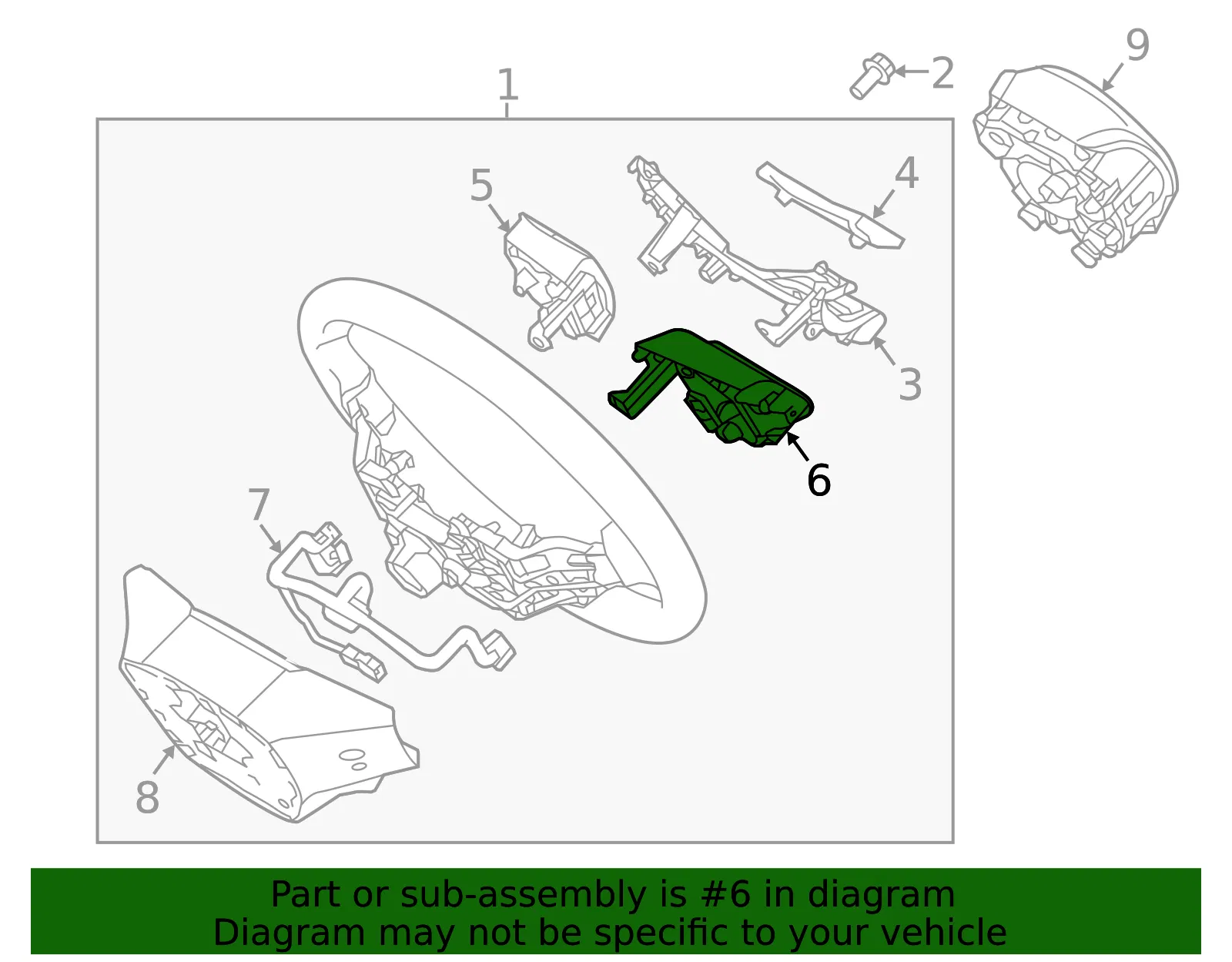 Switch Assembly - Driver's Side (LH) - Kia (96700-C5000) - view 2