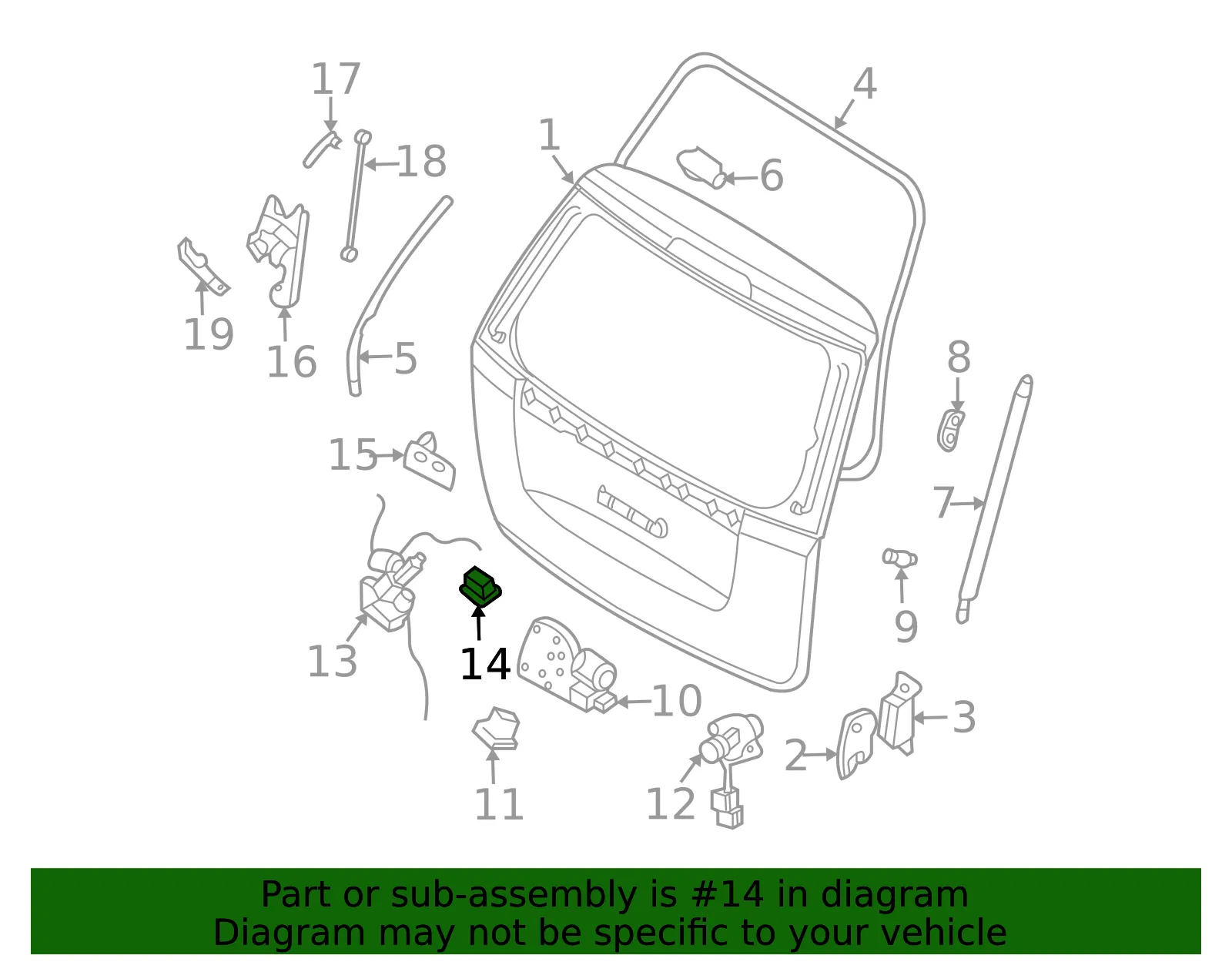 Release Switch - Kia (96740-4D100CS) - view 2