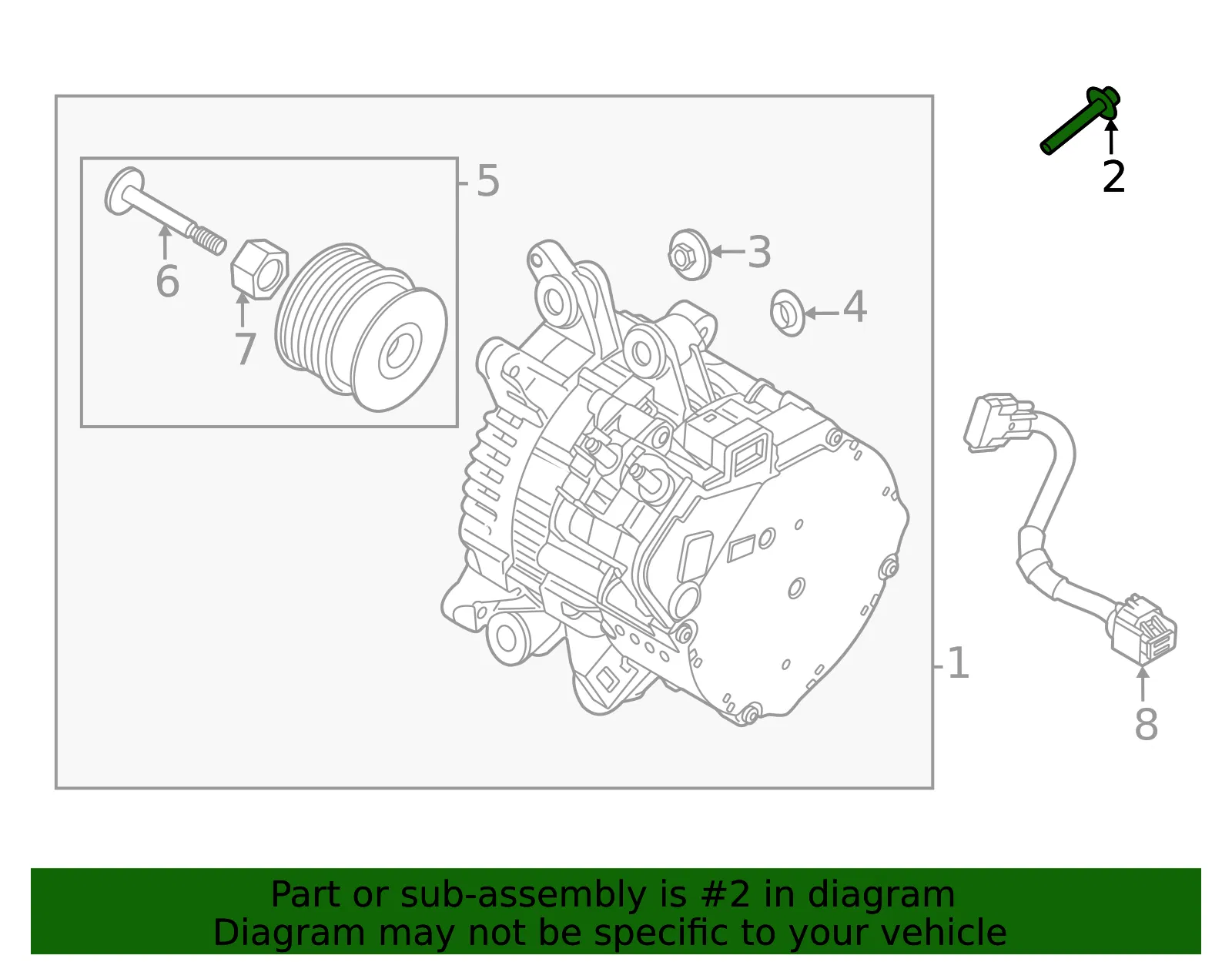 Alternator Bracket Bolt - Volvo (982934) - view 2