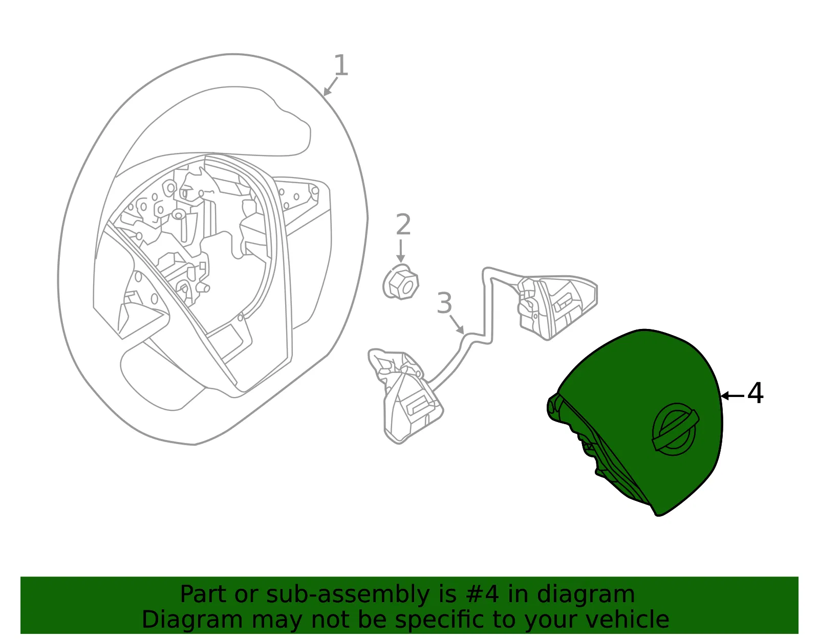 Driver Inflator Module - Nissan (98510-9DE8A) - view 3