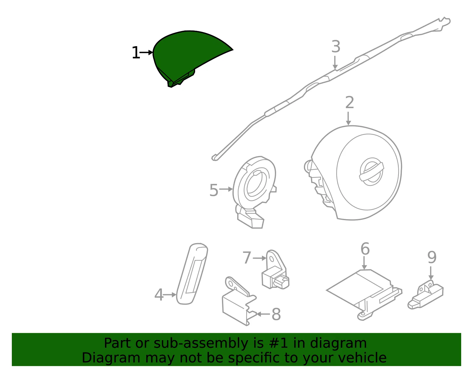 Passenger Inflator Module - Nissan (98515-9MC8A) - view 2