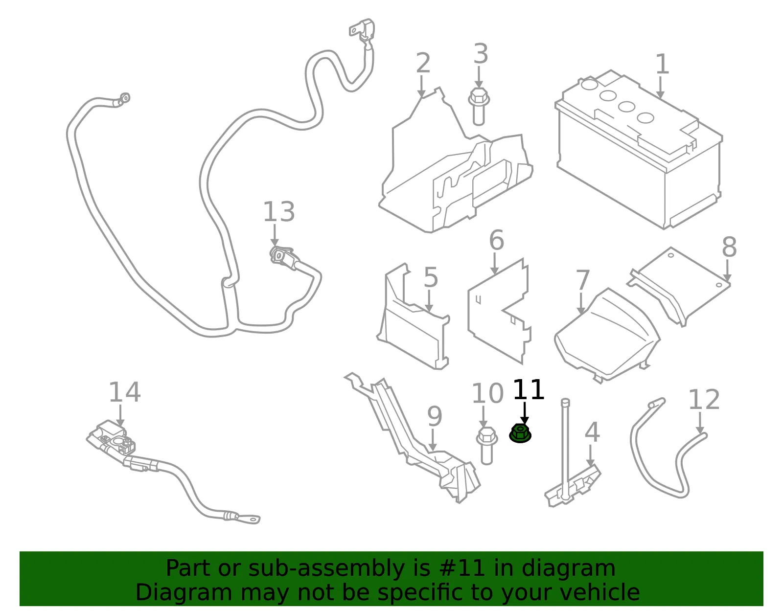 Battery Hold Down Nut - Volvo (985914) - view 3