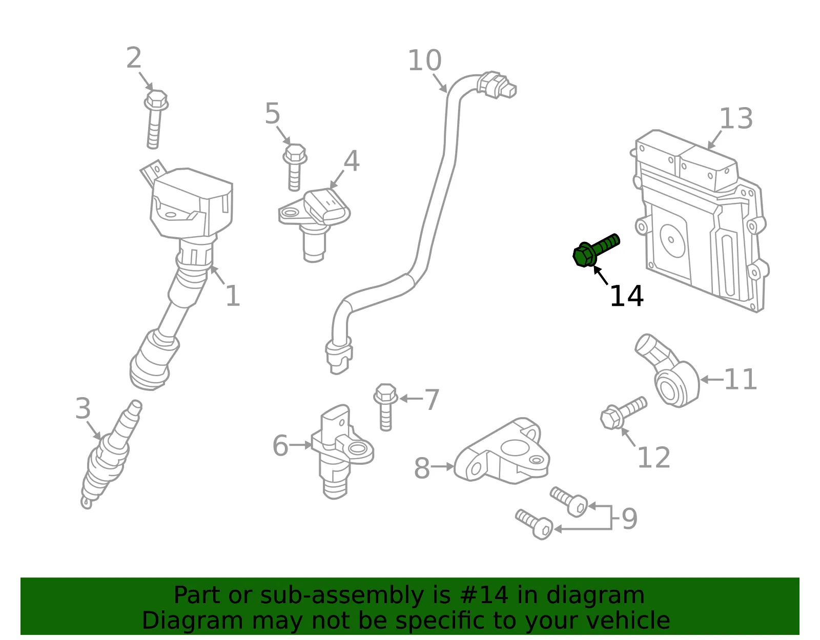 Engine Control Module (ECM) Screw - Volvo (986031) - view 2