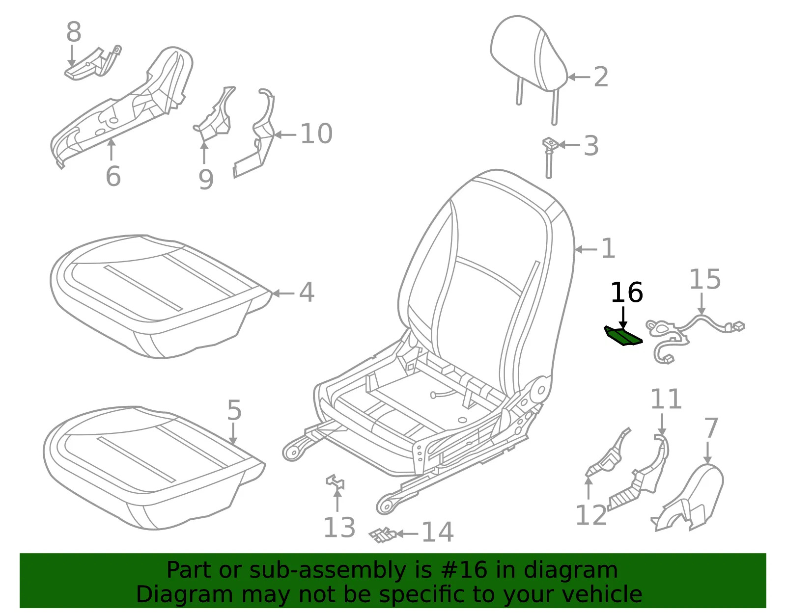 Occupant Sensor Controller Assembly - Nissan (98856-5EA5A) - view 2