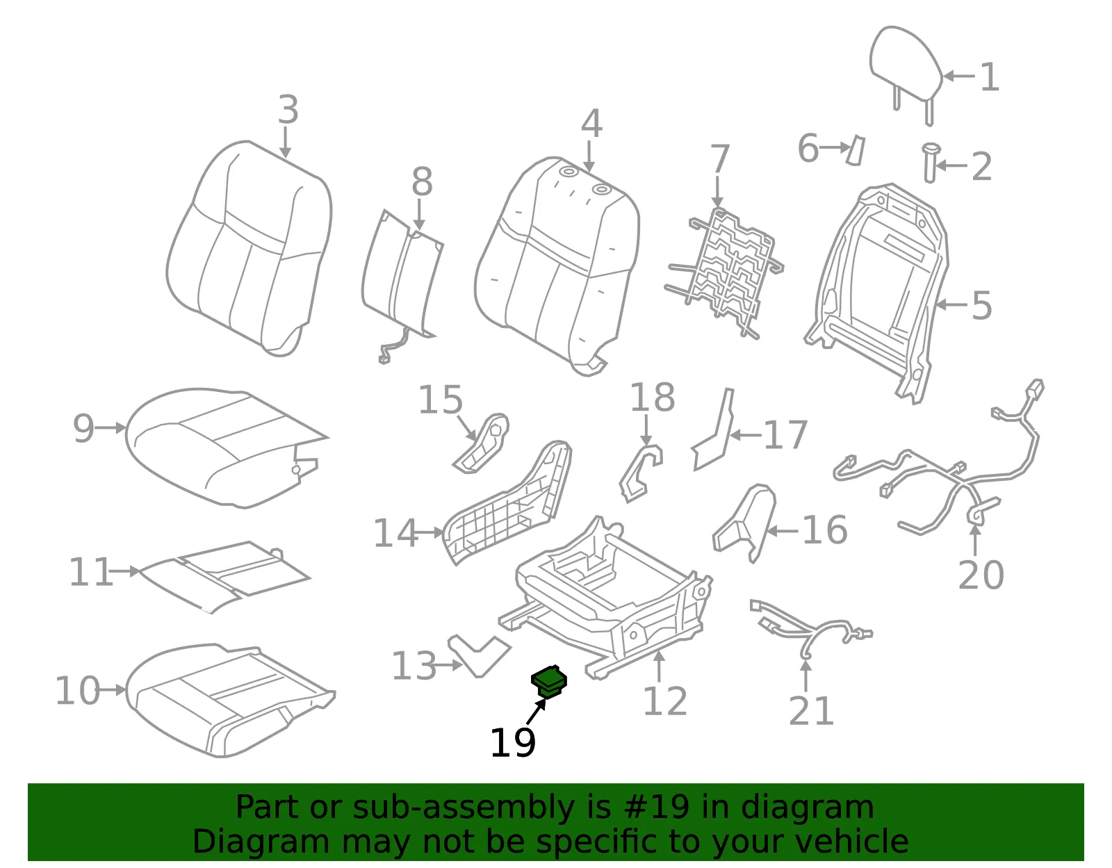 Air Bag Seat Sensor Mat - Nissan (98856-9TG0A) - view 2
