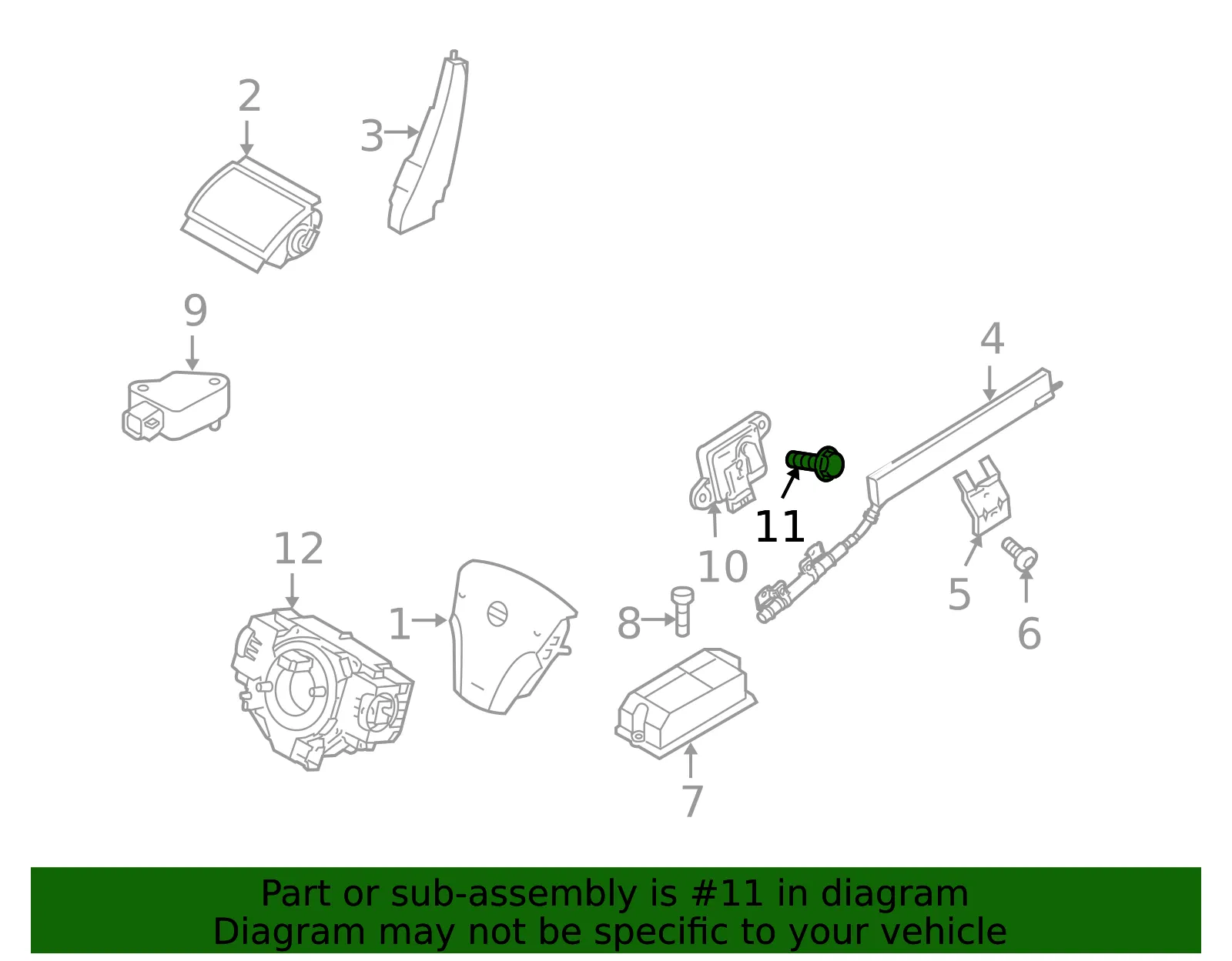 Air Bag Impact Sensor Bolt - Volvo (989857) - view 2
