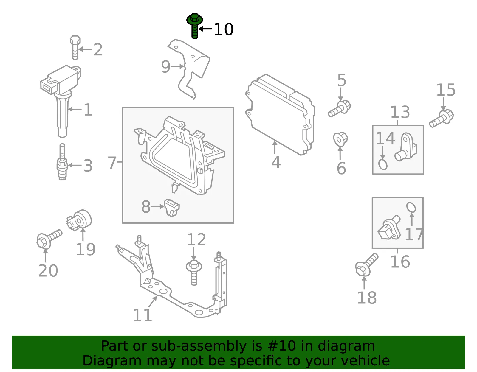 Engine Control Module (ECM) Cover Bolt - Mazda (9946-60-616B) - view 4
