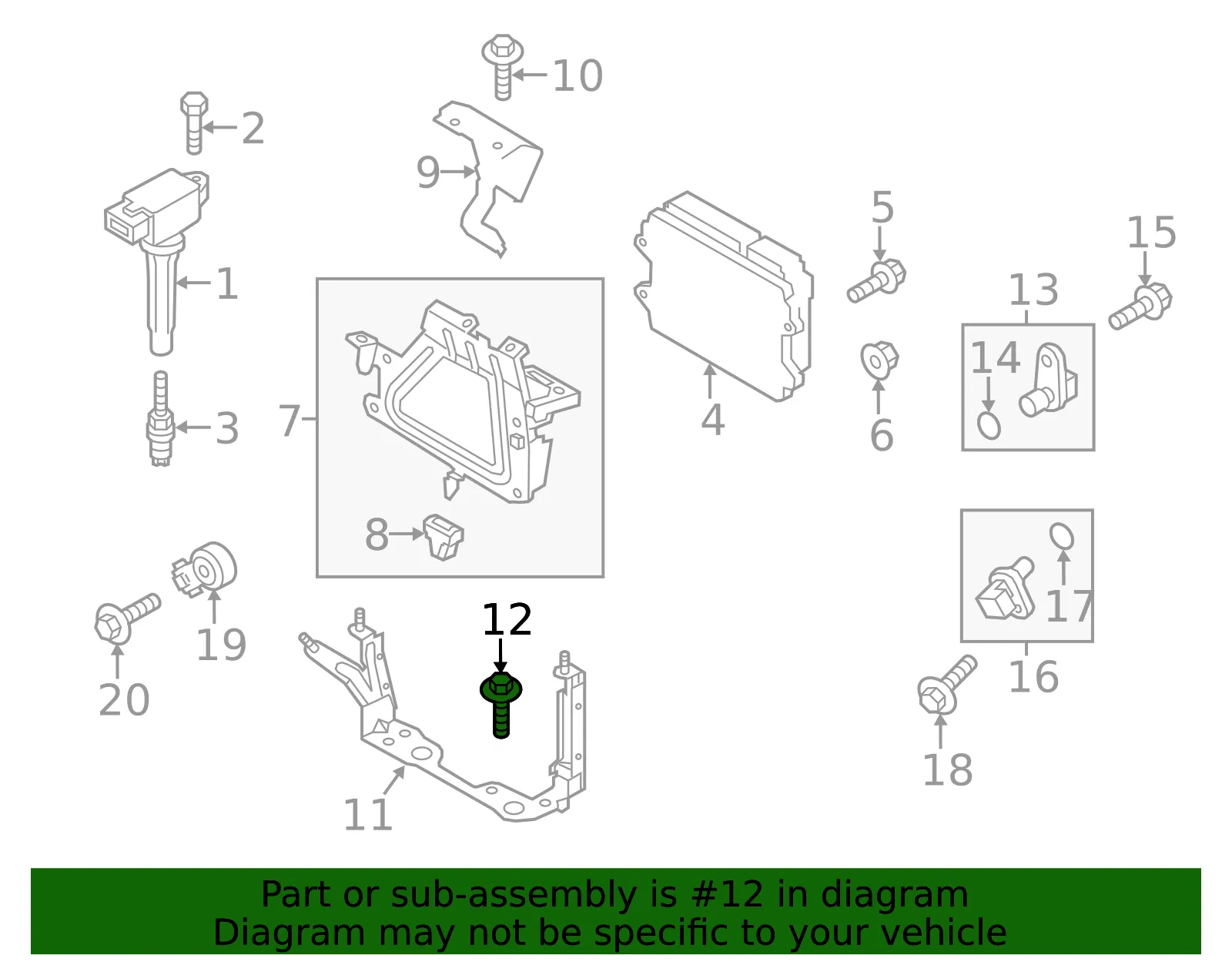 Engine Control Module (ECM) Bolt - Mazda (994650625) - view 2