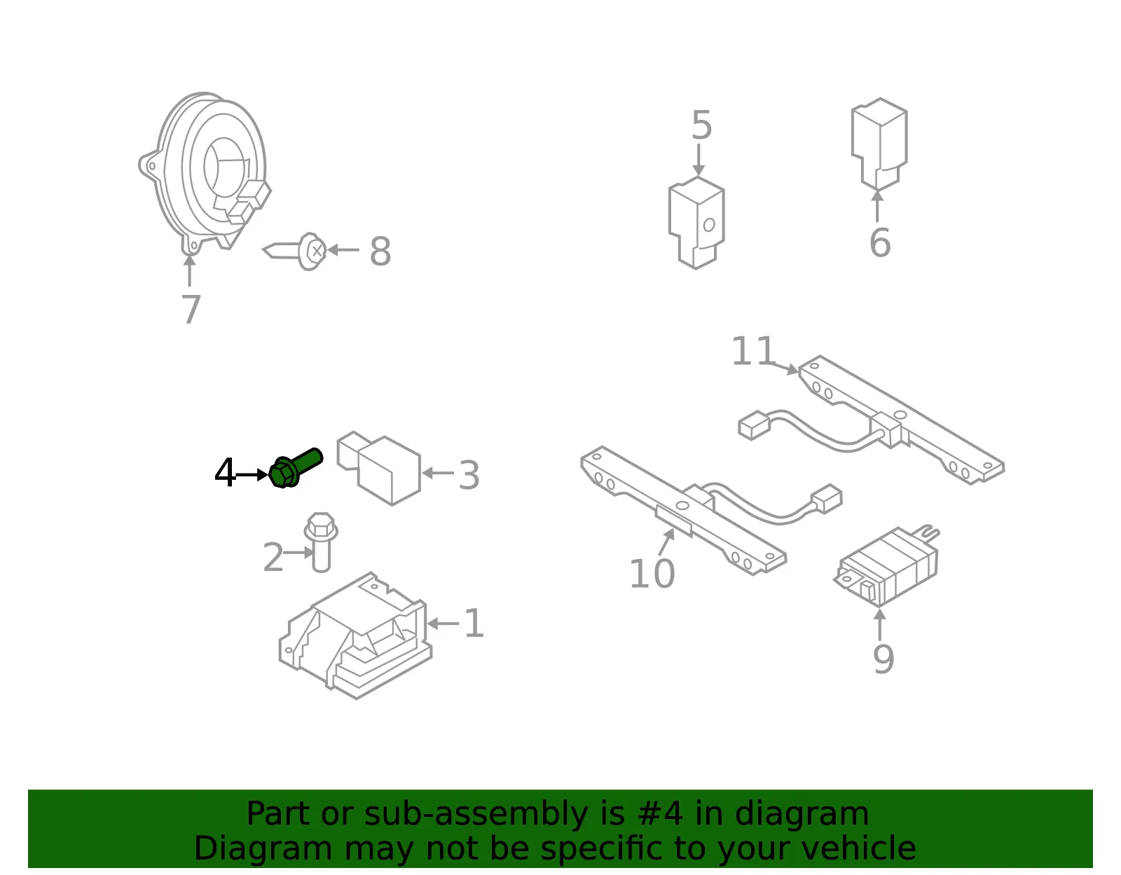Air Bag Impact Sensor Bolt - Mazda (994660635) - view 2