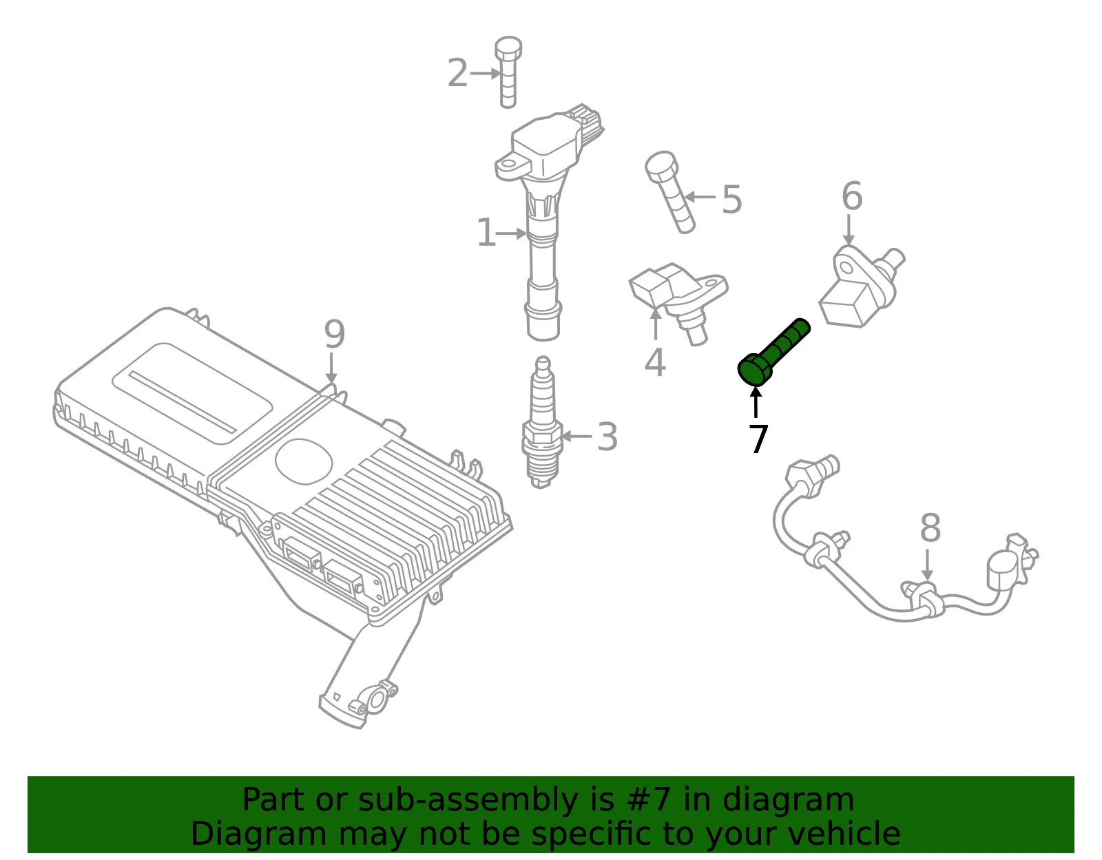 Engine Crankshaft Position Sensor Bolt - Mazda (997940620) - view 2