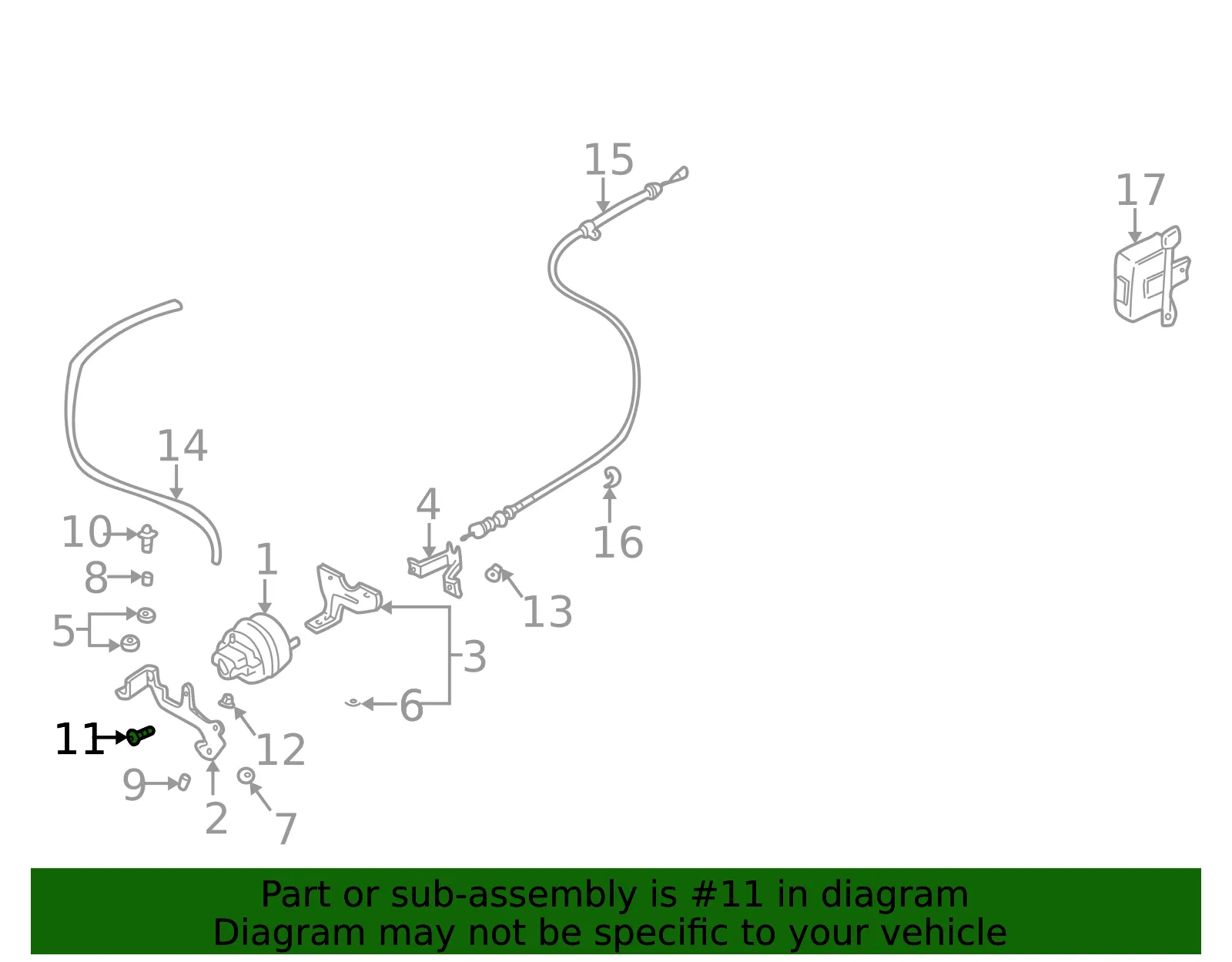 Cruise Control Actuator Screw - Mazda (998680516) - view 2
