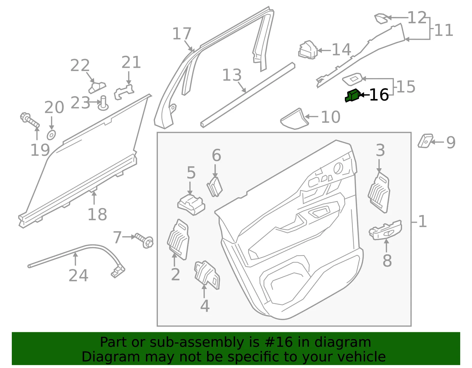 Door Window Switch Bezel Clip - Volvo (999555) - view 2
