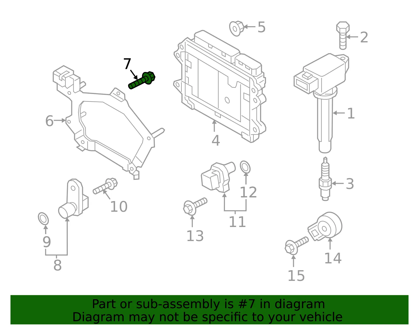 Engine Control Module (ECM) Screw - Mazda (9YA7-50-602) - view 3