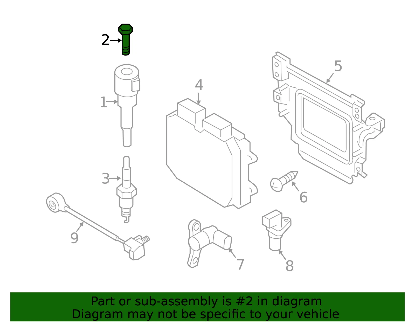 Ignition Coil Bolt - Mazda (9YA9-40-608) - view 3