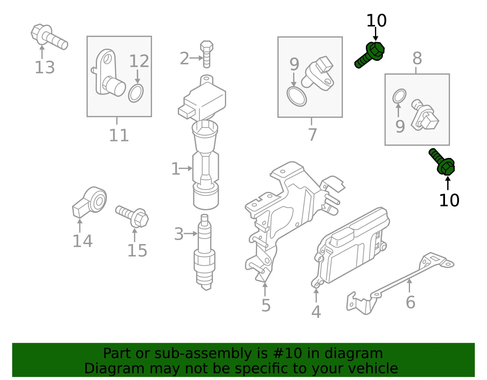 Engine Crankshaft Position Sensor Bolt - Mazda (9xf002147l) - view 2