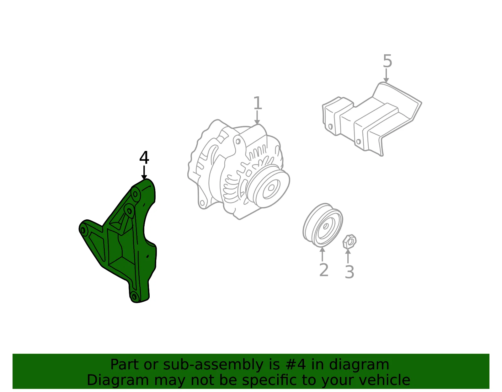 Alternator Bracket - Mazda (AJ03-18-371) - view 3