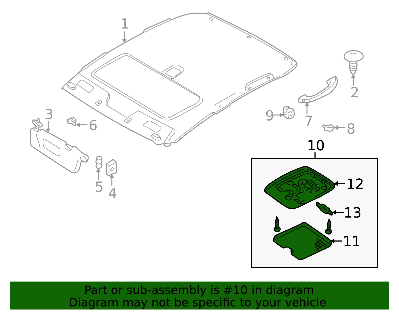 Lamp Interior - MAZDA (B01B51310F80) - view 2