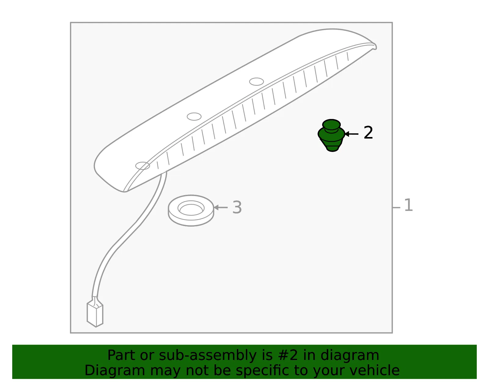Center High Mount Stop Light Clip - Mazda (B252-51-PJ5A) - view 3