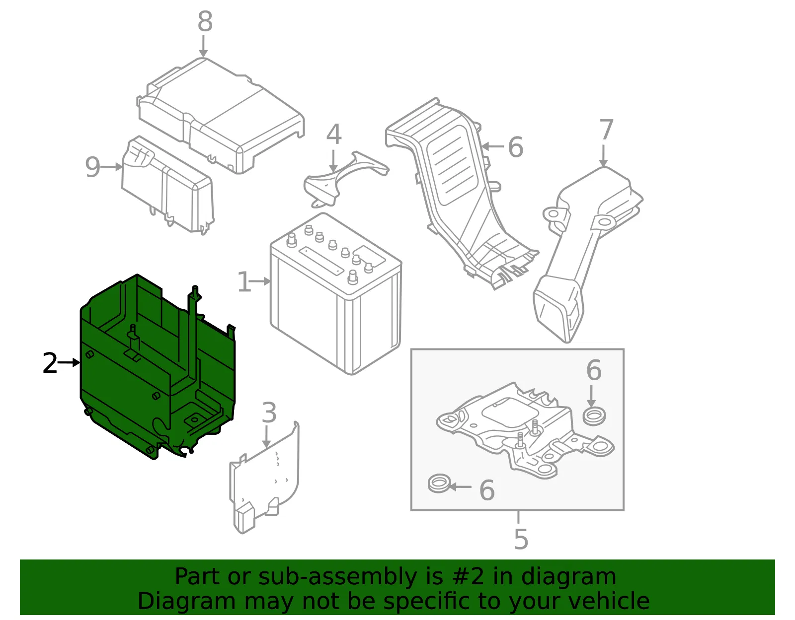 Tray Battery - MAZDA (B37F56040D) - view 3