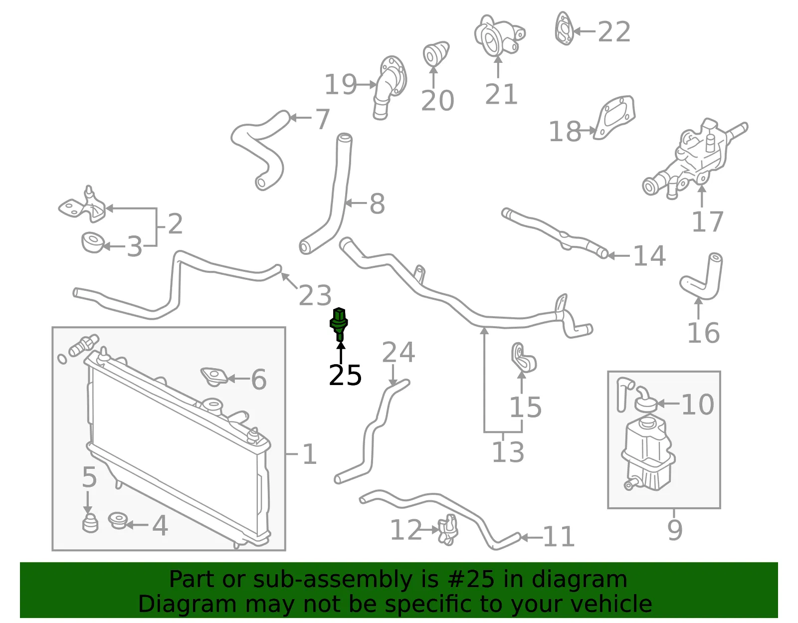 Engine Coolant Temperature Sensor - Mazda (B593-18-840A) - view 3