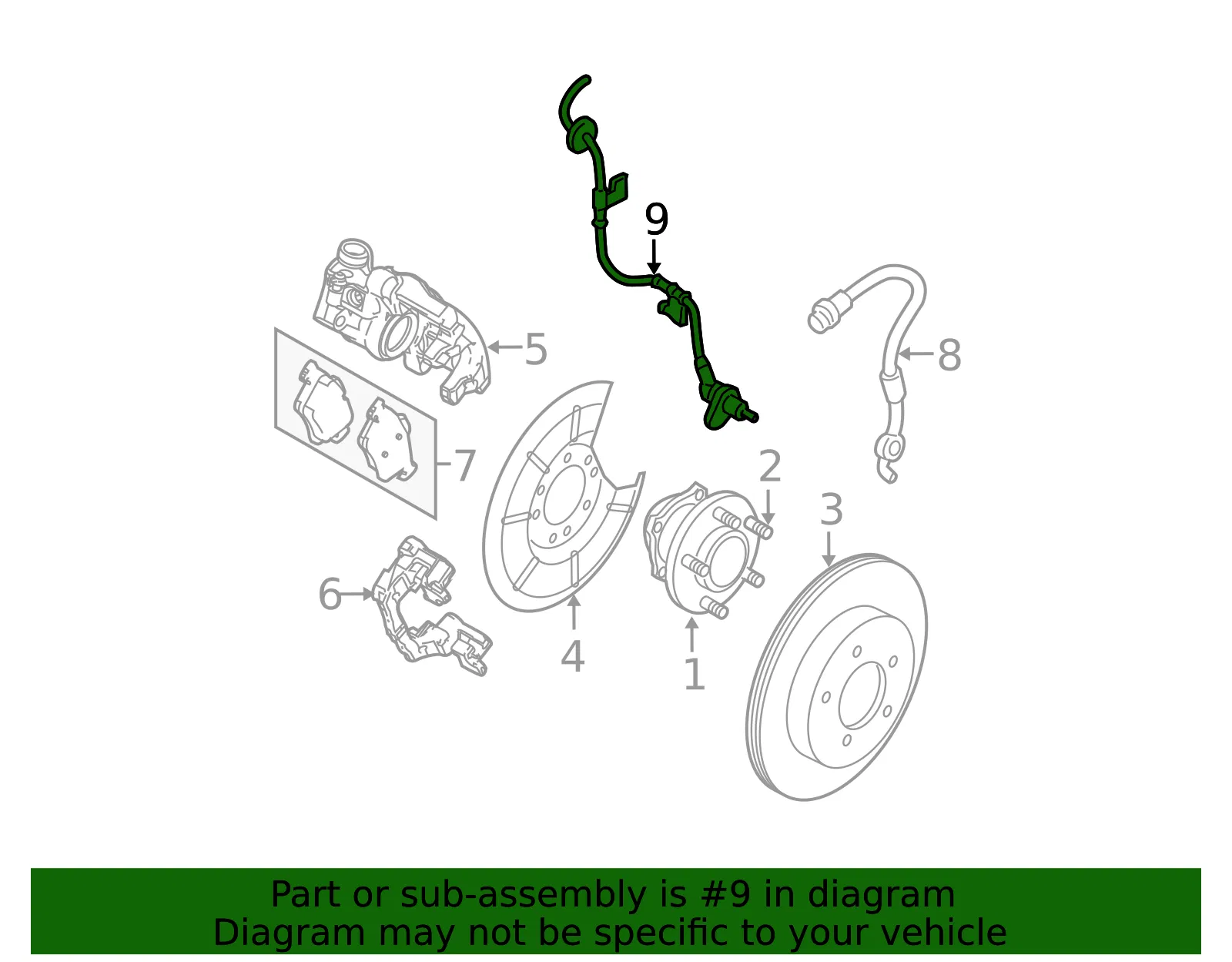 ABS Sensor - Passenger Side (RH) - Mazda (BBM5-67-SH0C) - view 2