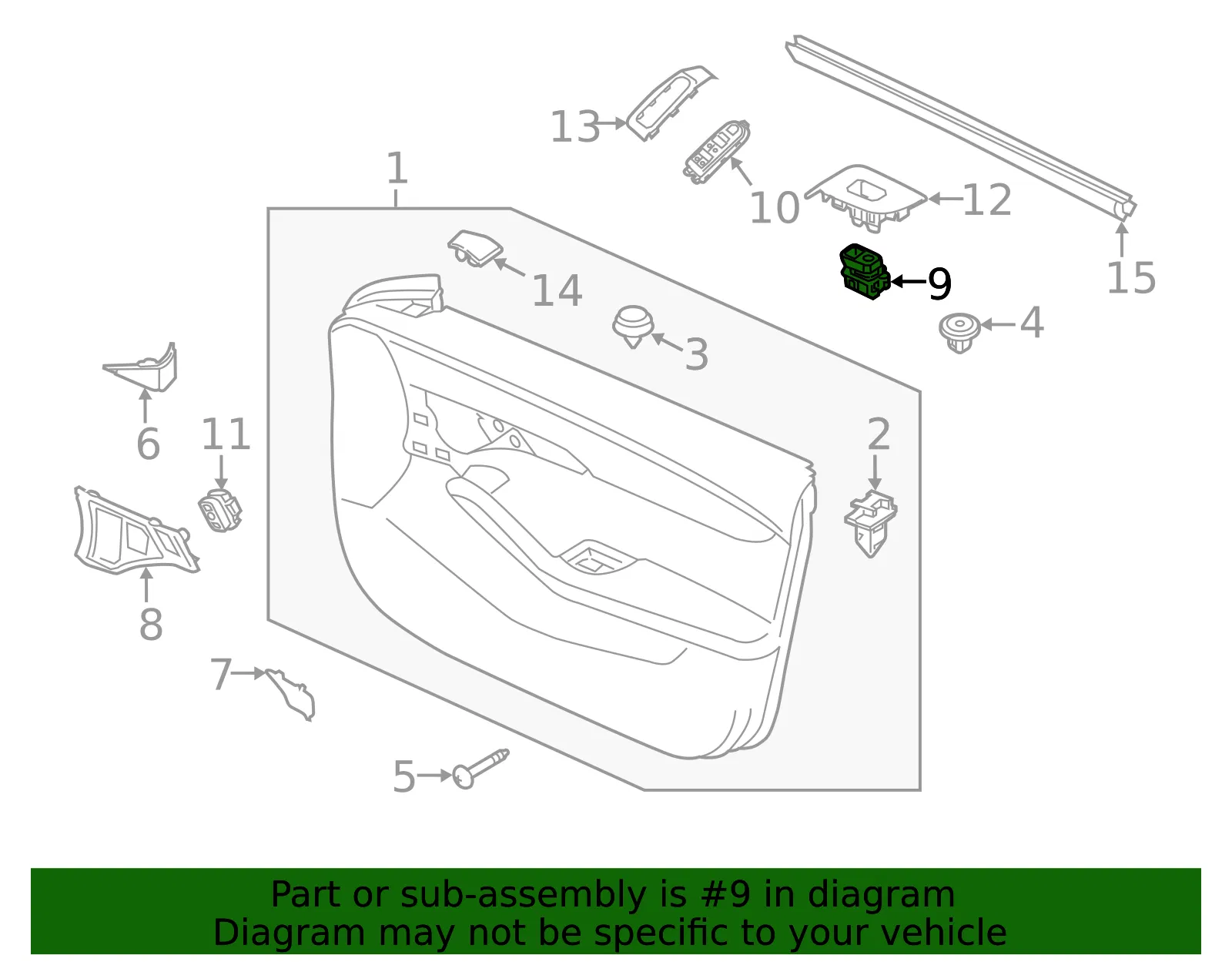 Window Switch - Passenger Side (RH) - Mazda (BDGF-66-370) - view 2