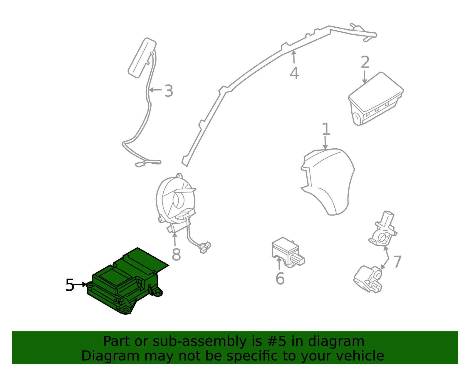 Air Bag Control Module - Mazda (BFD2-57-K30) - view 3