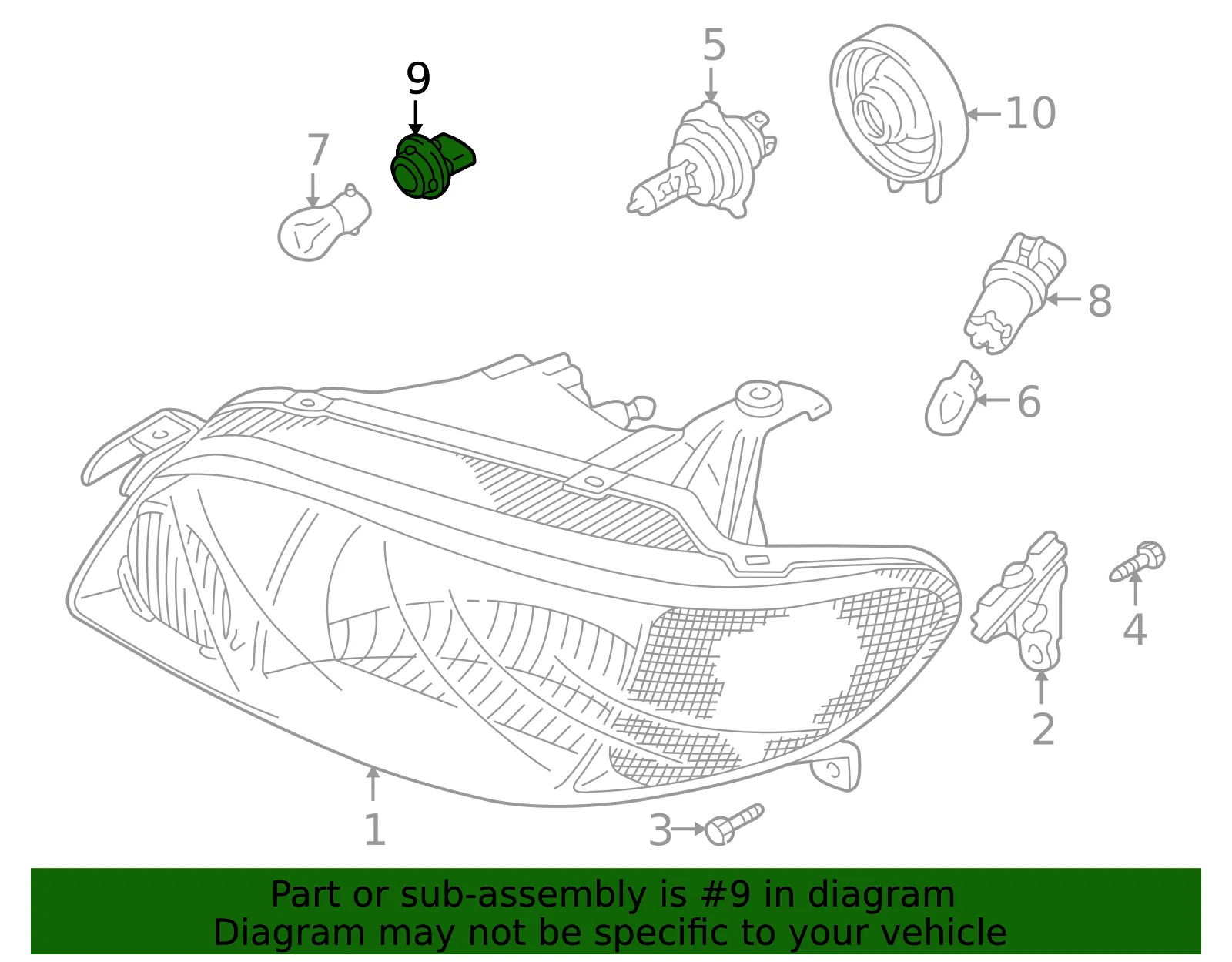 Parking Light Bulb Socket - Mazda (BL8D-51-064) - view 3