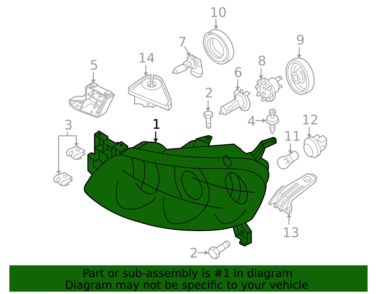 Composite Headlamp - Passenger Side (RH) - Mazda (BN8P-51-0K0D) - view 3