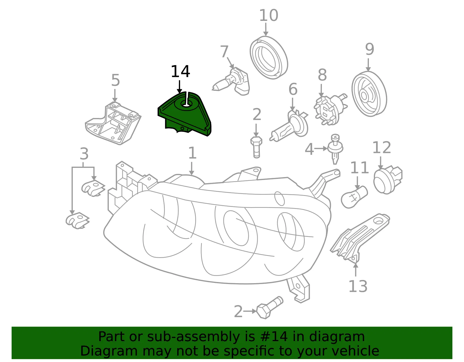 Headlight Bracket - Mazda (BPYM-51-0J6) - view 3