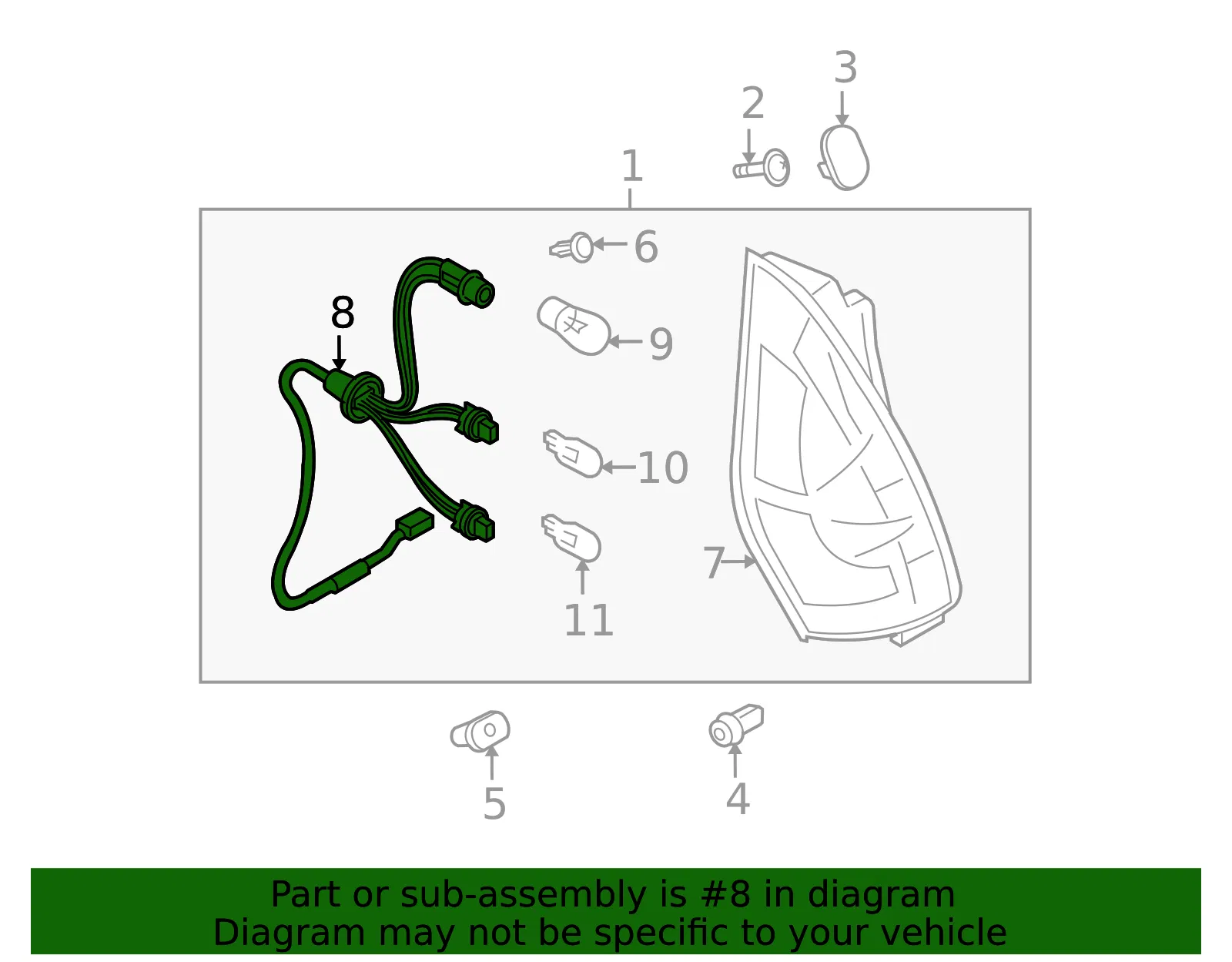 Socket & Wire - Passenger Side (RH) - Mazda (C291-51-155) - view 2