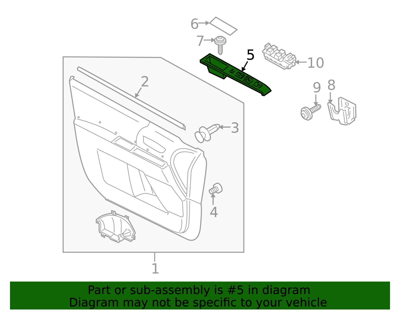 Switch Panel - Passenger Side (RH) - Mazda (CC65-68-4L1C) - view 2