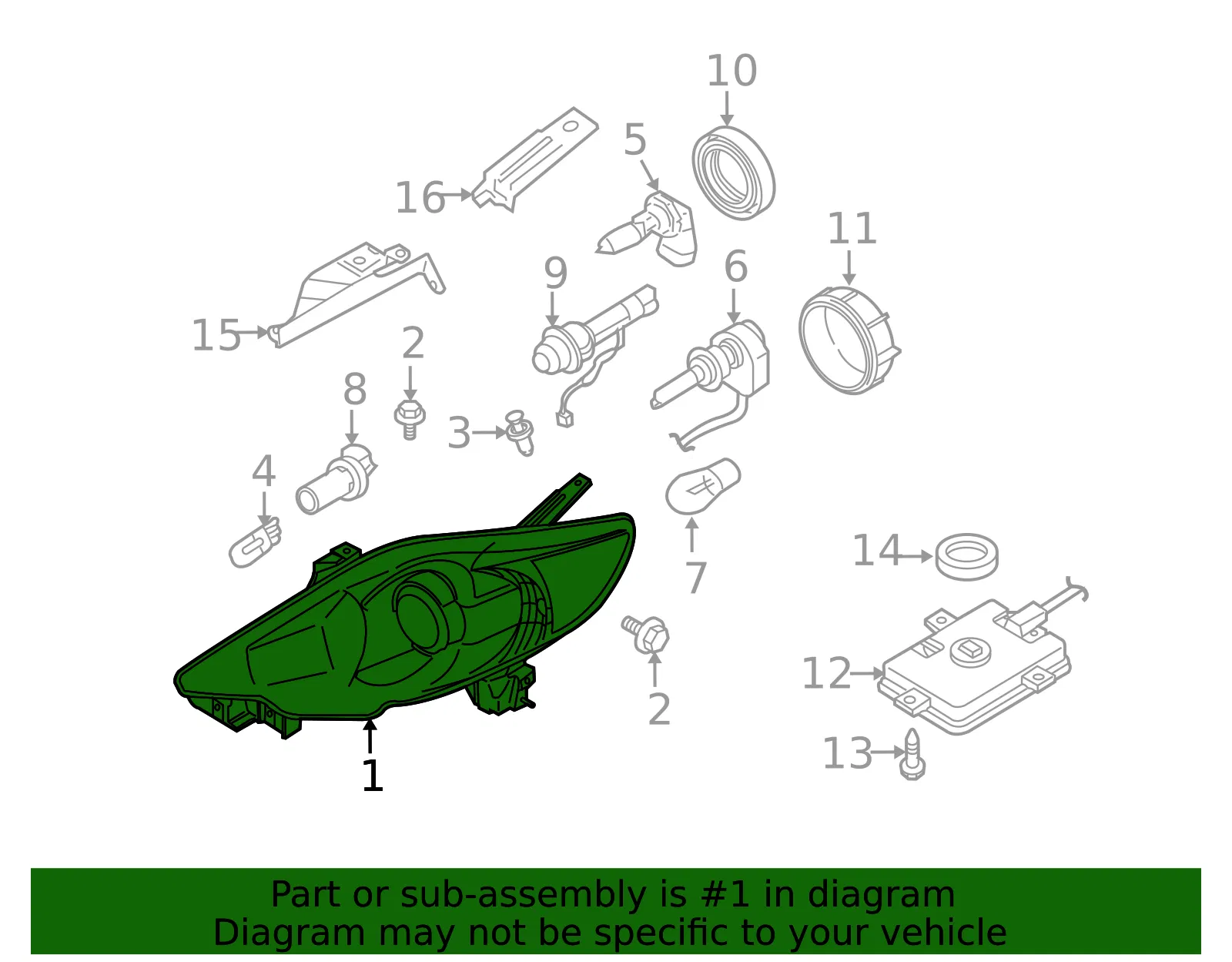 Composite Headlamp - Driver's Side (LH) - Mazda (CE51-51-0L0D) - view 2