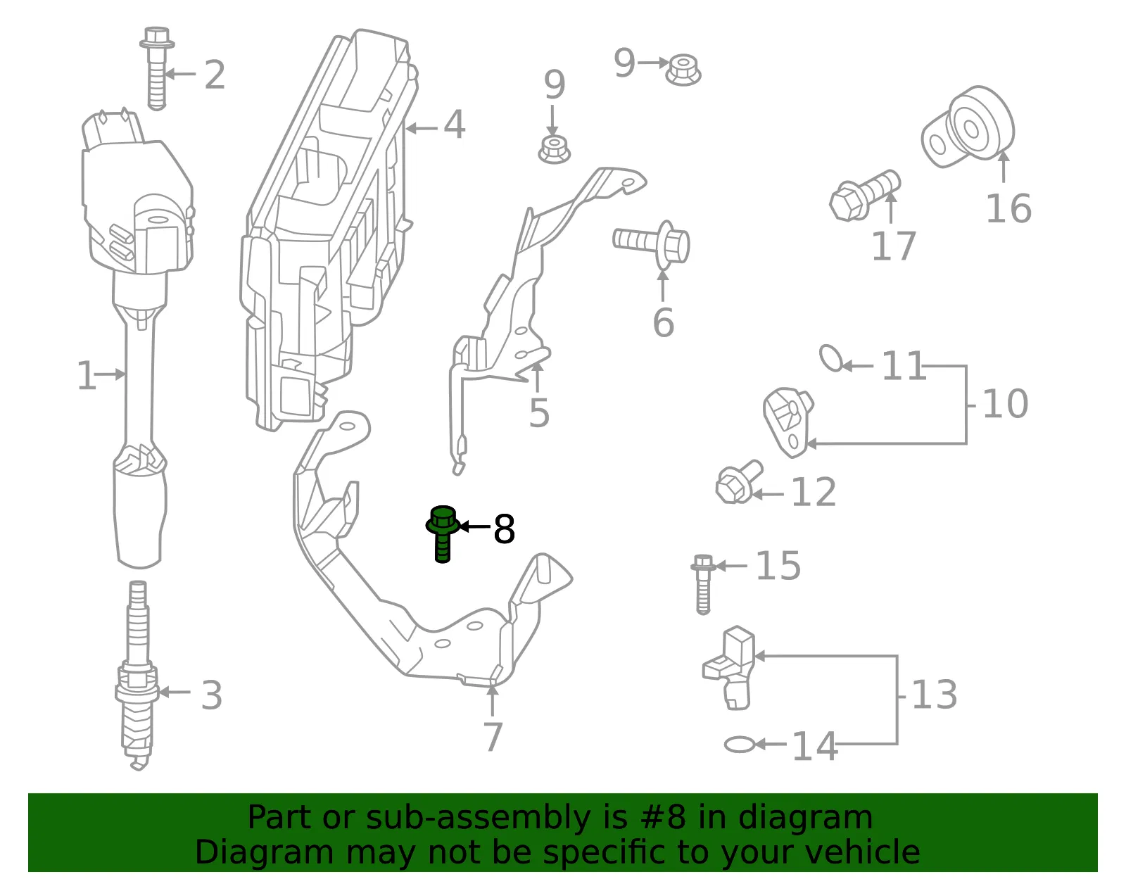 Engine Control Module (ECM) Bolt - Mazda (CW01-18-399) - view 2