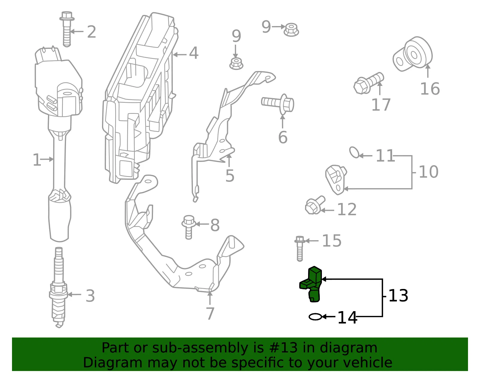 Engine Camshaft Position Sensor - Mazda (CWA1-18-230) - view 2