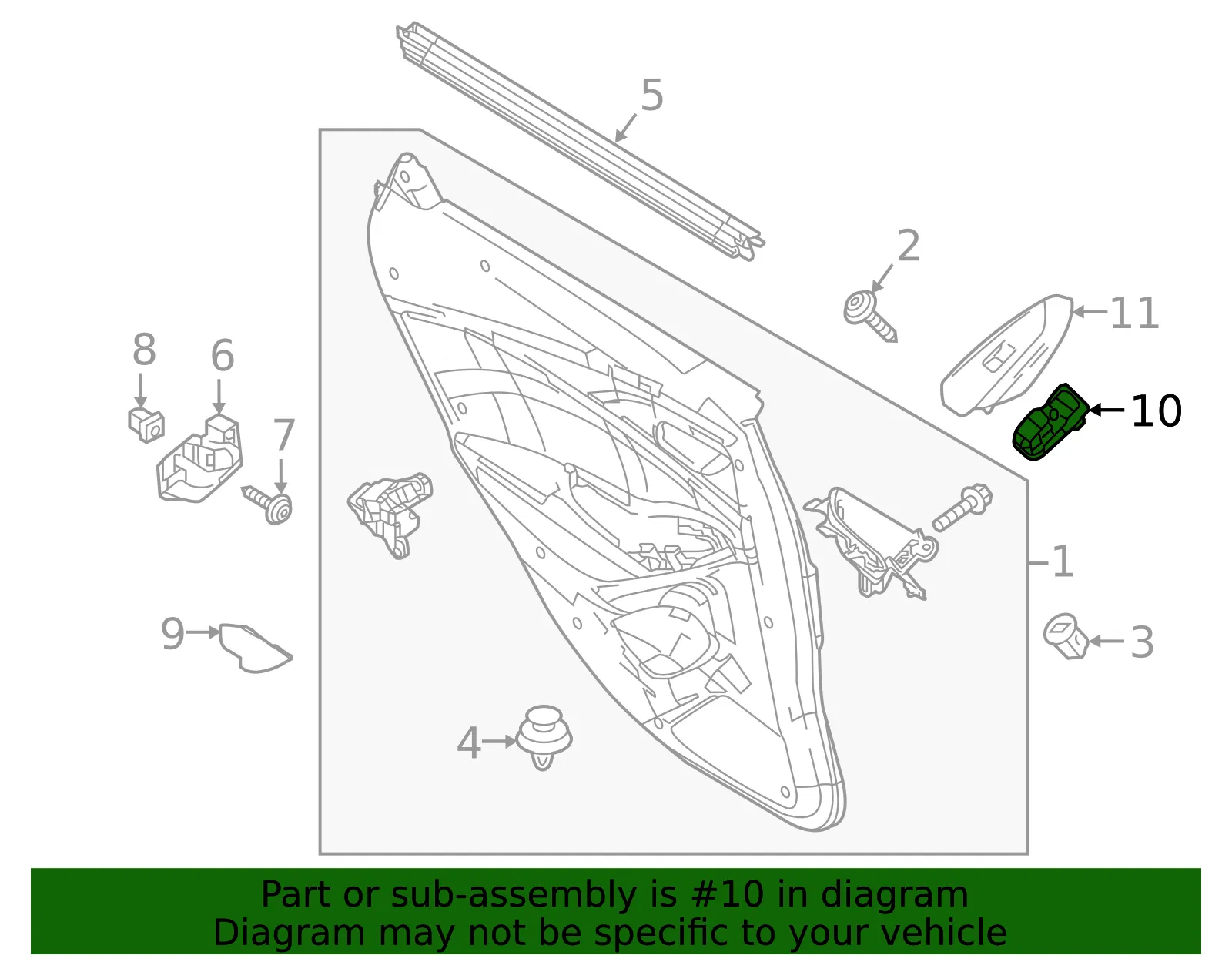 Window Switch - Passenger Side (RH) - Mazda (D09H-66-370) - view 2