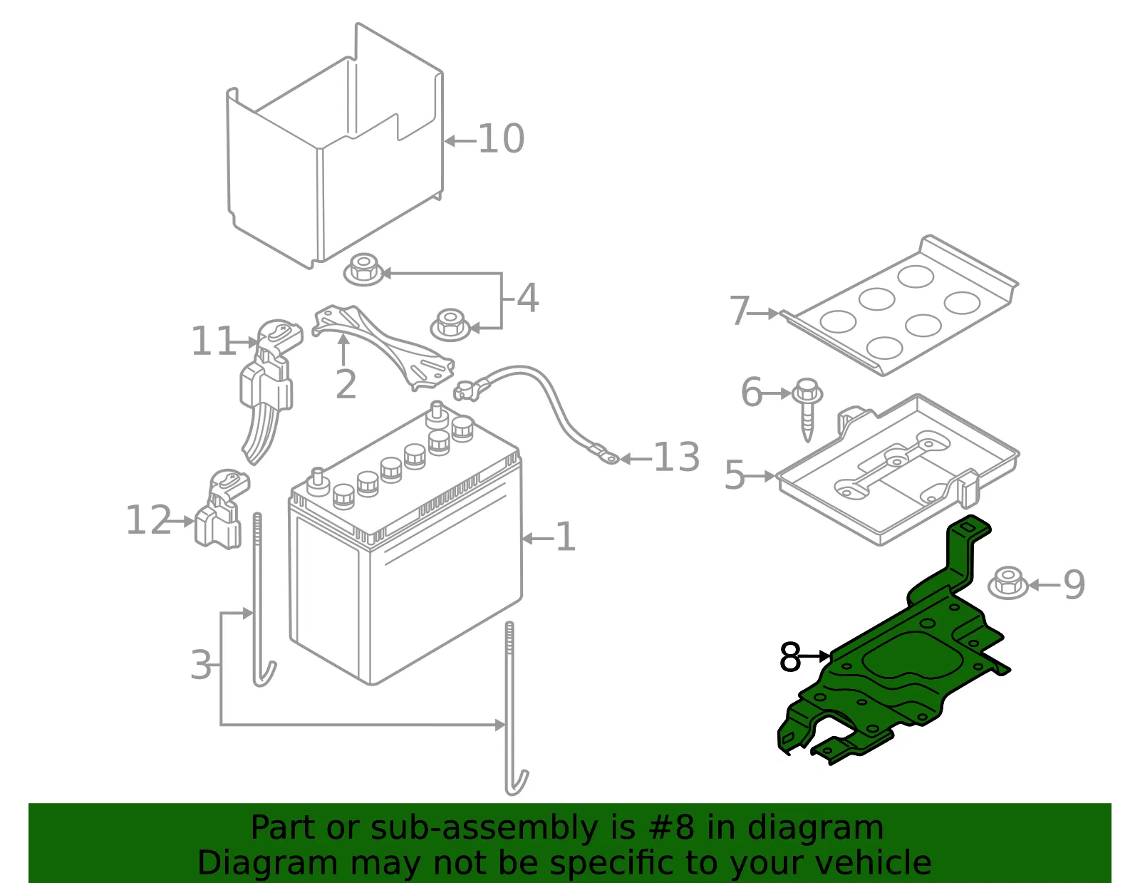 Bracket Battery Clamp - MAZDA (D6515603Y) - view 2