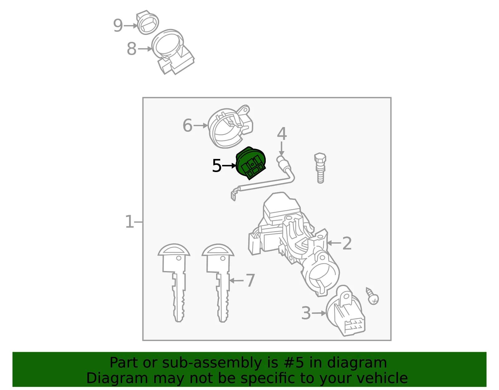 Ignition Starter Switch Bracket - Mazda (D6Y1-76-142) - view 3