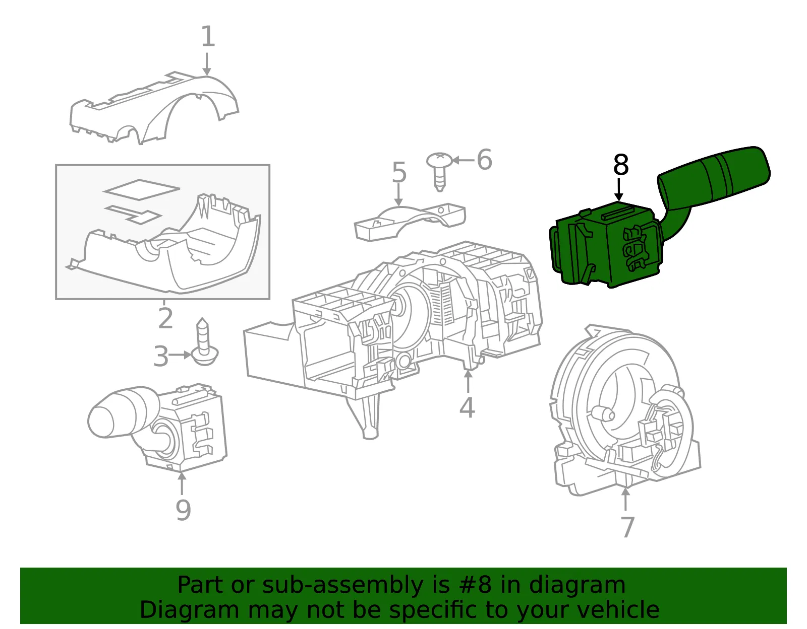 Wiper Switch - Mazda (DA8F-66-128) - view 3