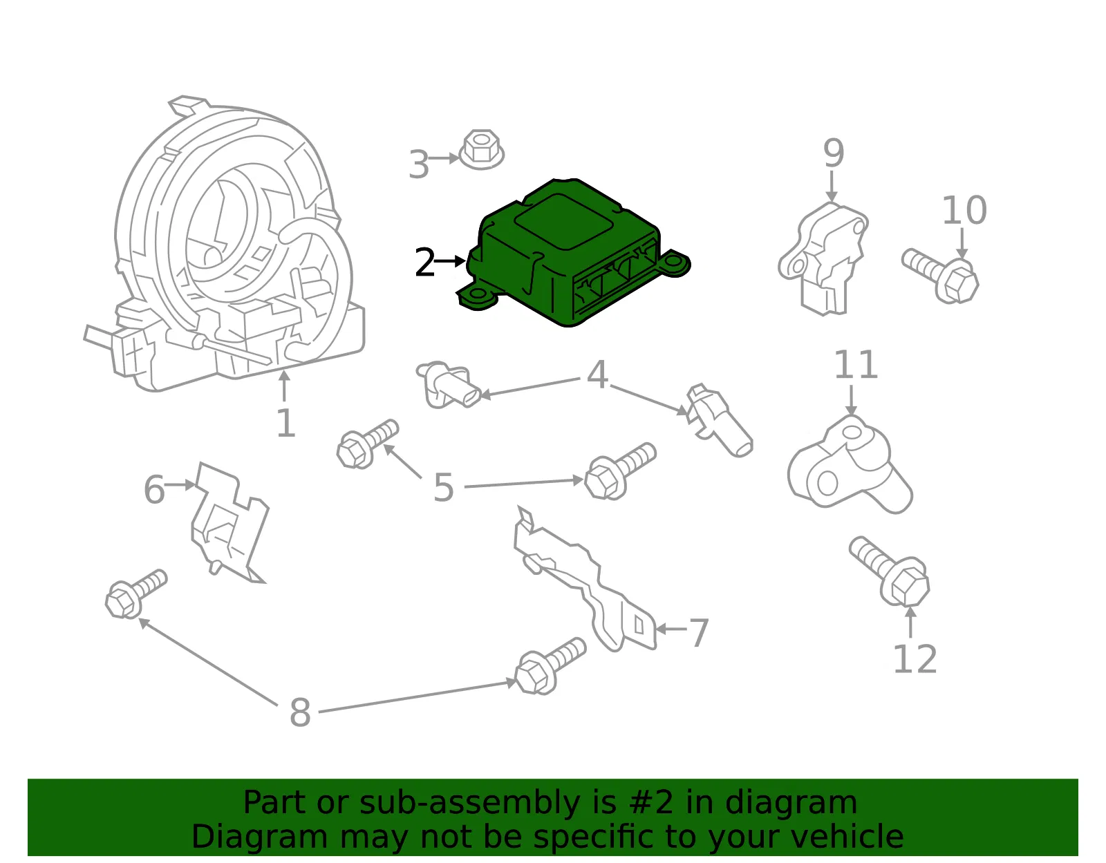 Air Bag Control Module - Mazda (DB4F-57-K30C) - view 3