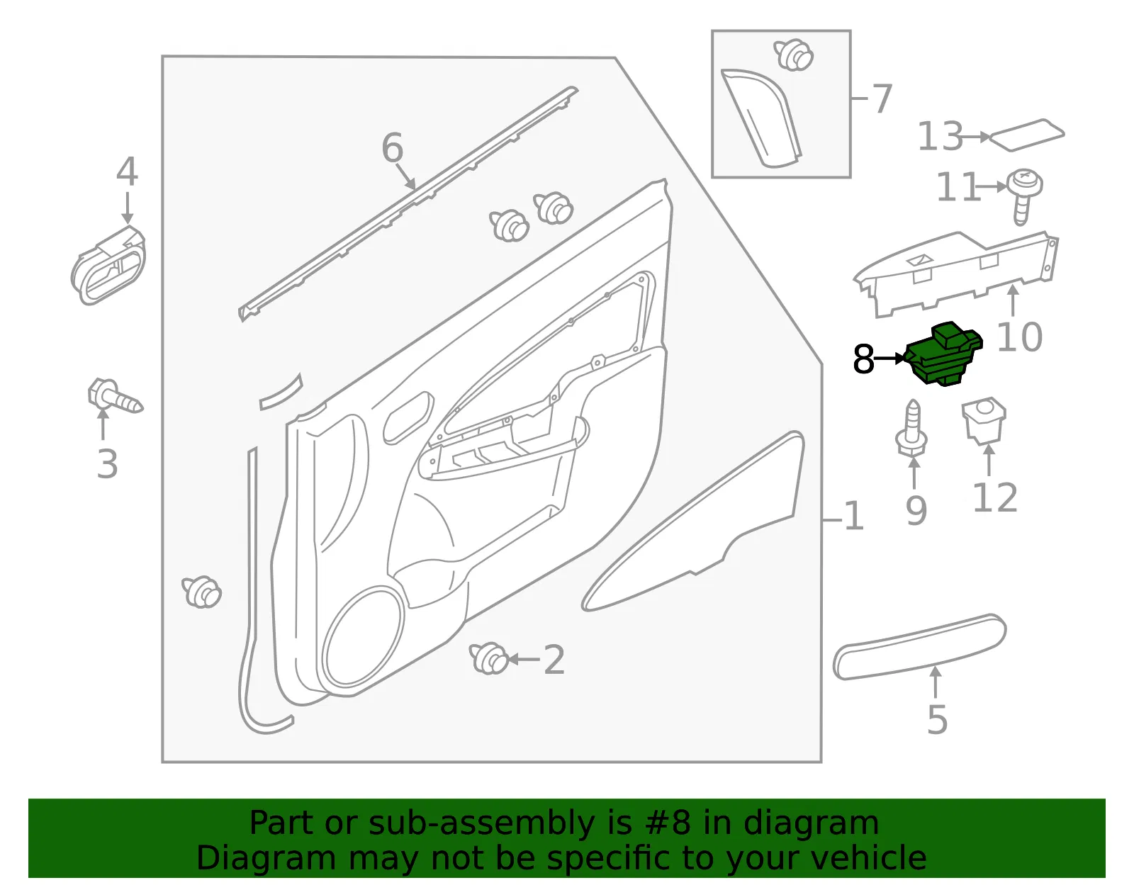 Window Switch - Driver's Side (LH) - Mazda (DF73-66-350B) - view 3