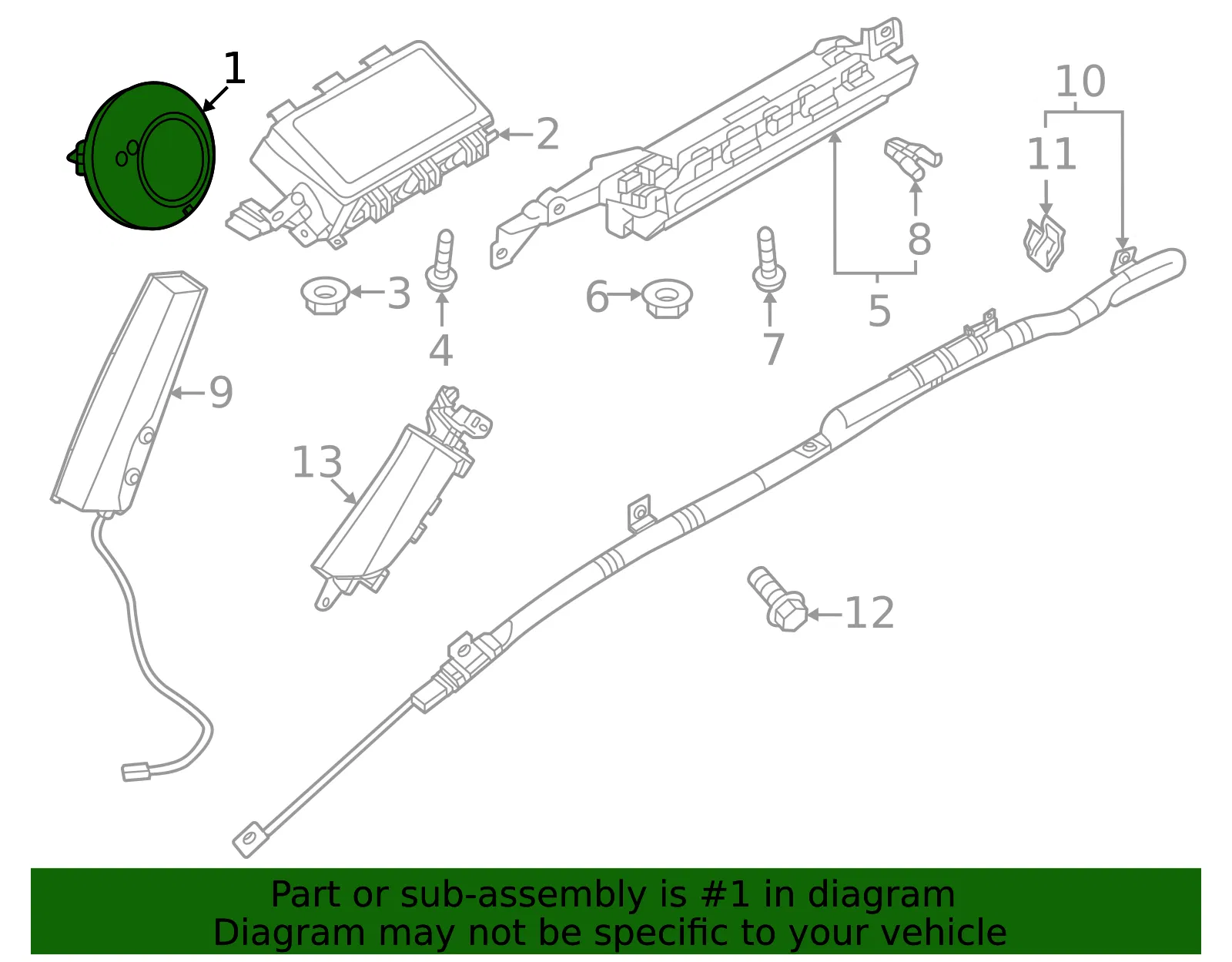 Driver Inflator Module - Mazda (DGH9-57-K00B) - view 2