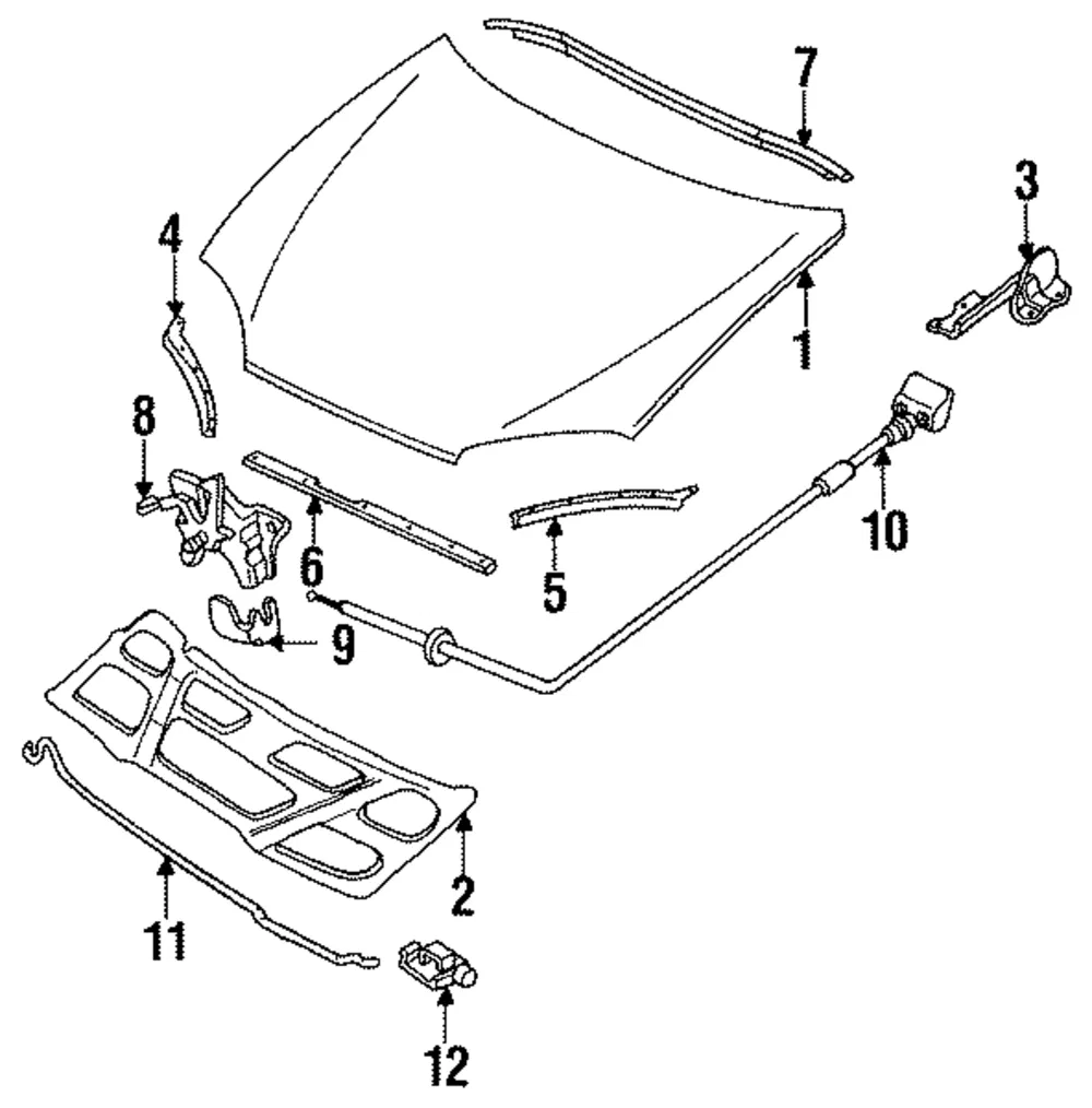 Wire Release Bonnet - MAZDA (EA0156720A)