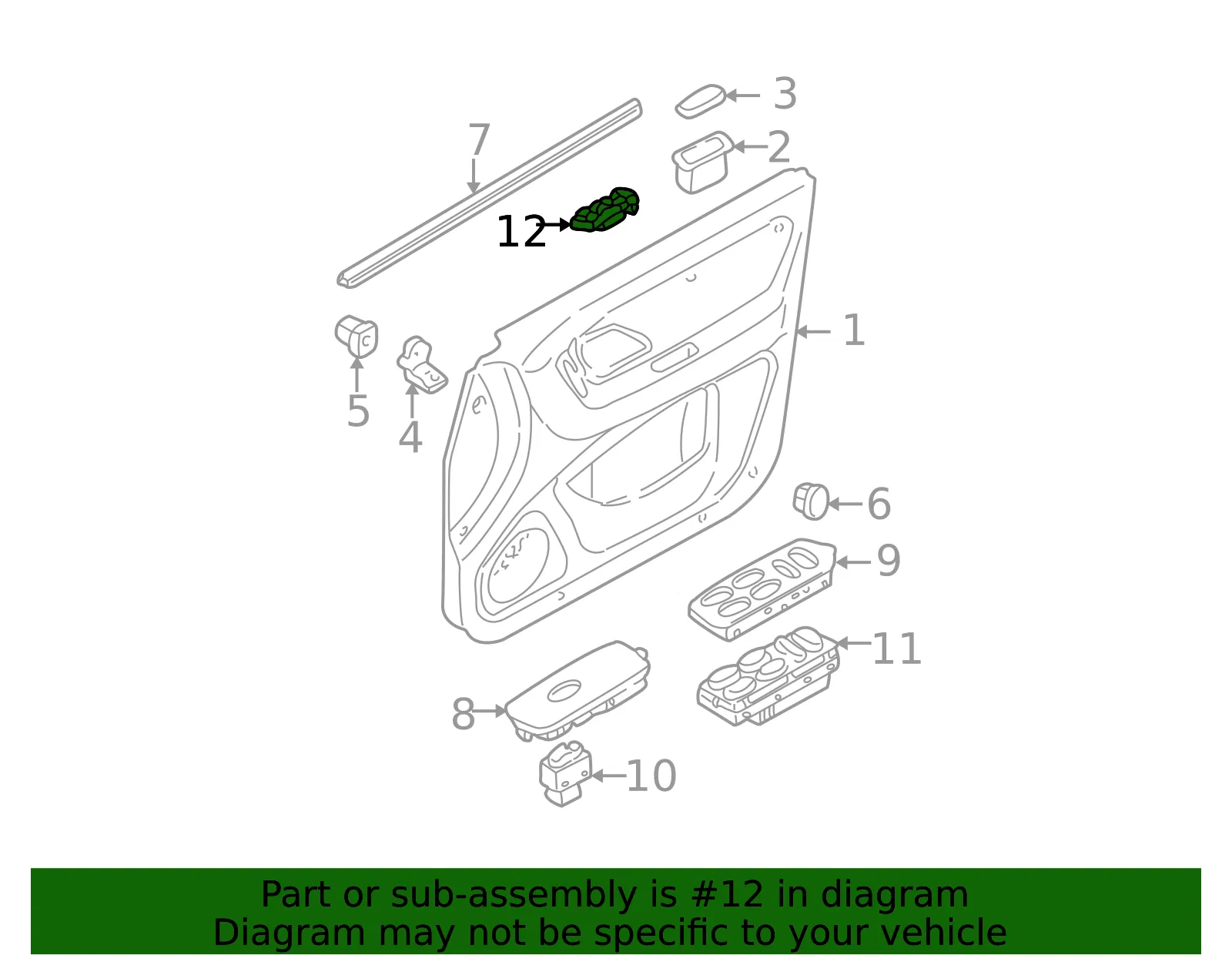 Lock Switch - Driver's Side (LH) - Mazda (ECTT-66-660) - view 2