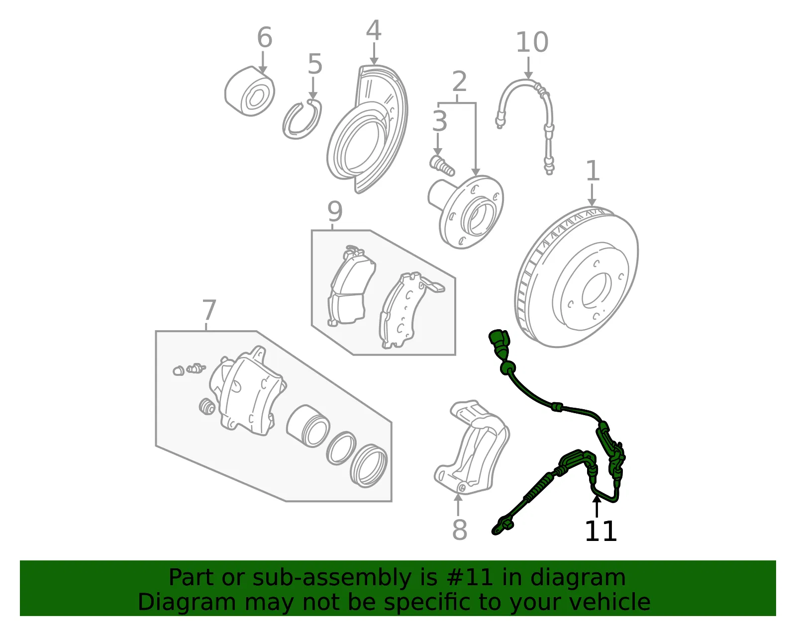 ABS Wheel Speed Sensor - Mazda (EF91-43-70X) - view 2