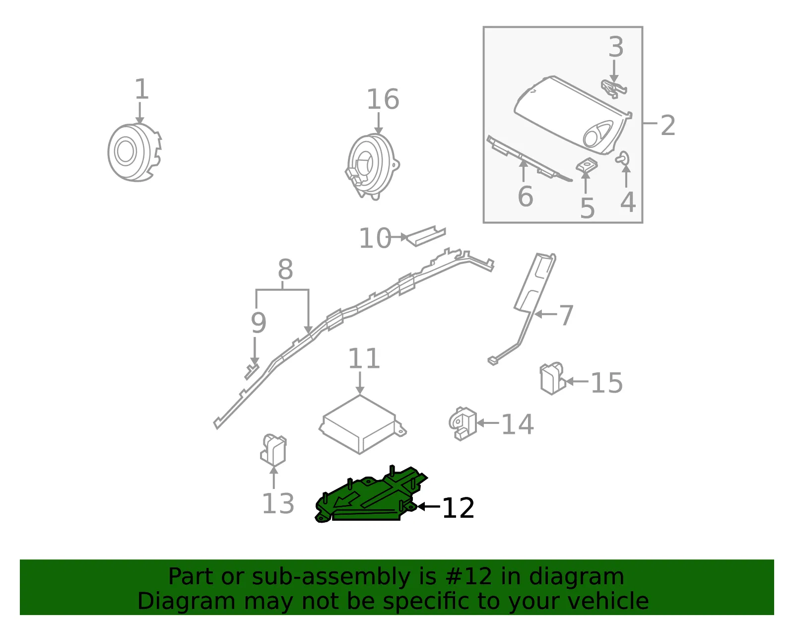 Bracket Airbag Module - MAZDA (EG2157KX0) - view 2