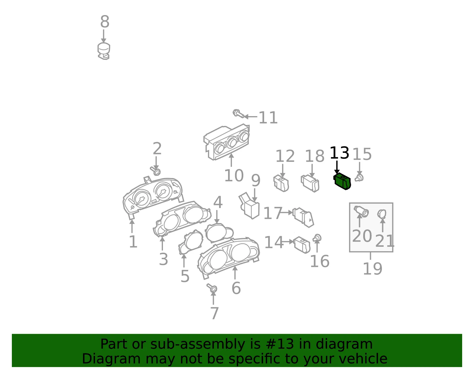 Switch Level Head Lamp - MAZDA (EH14666F0) - view 2
