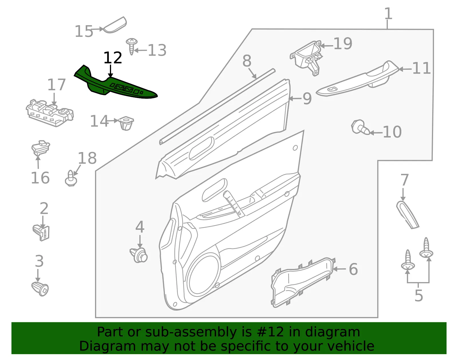 Switch Panel - Driver's Side (LH) - Mazda (EH46-68-4L6A) - view 2