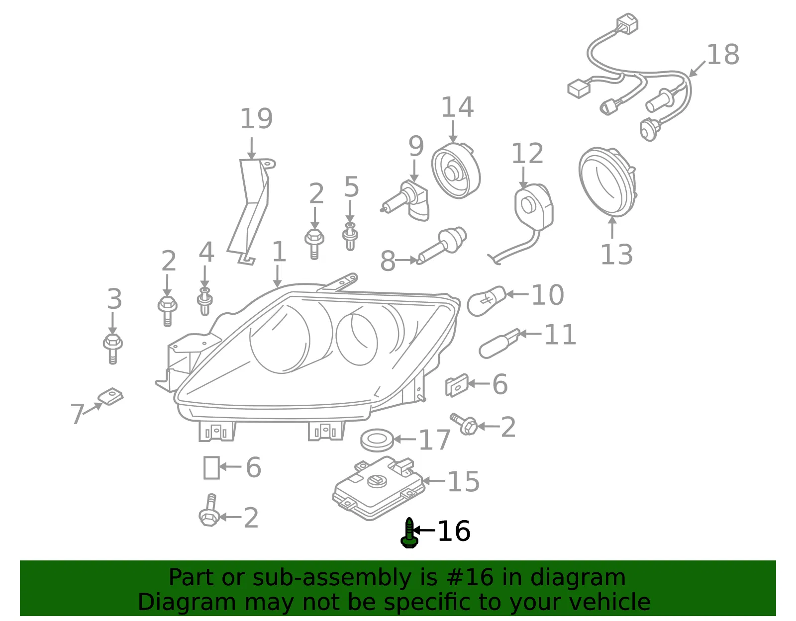 Control Module Screw - Mazda (F151-51-0E3) - view 3